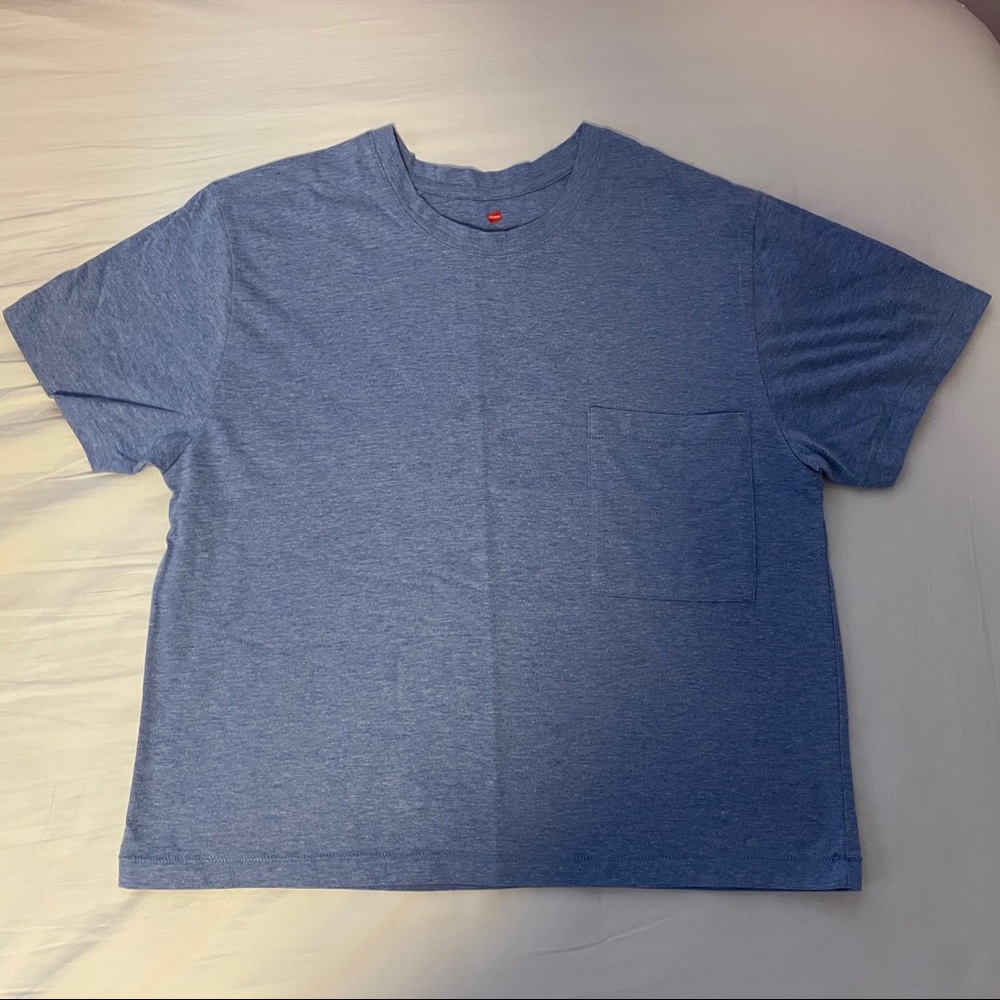 urban outfitters x hanes blue tee